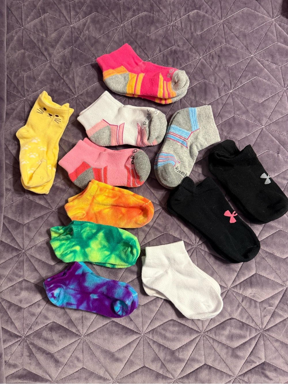 Under Armour Kids Low-Cut Socks - Black, White, Pink, Yellow, Gray, Tie-Dye